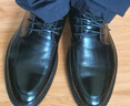 卡帝乐鳄鱼（CARTELO）纹男士皮鞋耐磨软牛皮休闲皮鞋男商务圆头厚底男鞋9671 黑色 41 实拍图