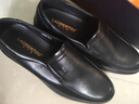 老人头（LAORENTOU）商务休闲皮鞋男春秋季透气软底牛皮正装婚礼鞋爸爸鞋 A90192 黑43 实拍图