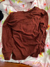 优衣库男装女装柔软圆领T恤/休闲长袖上衣25秋冬新款479783 37 栗色 M /170/92A 实拍图