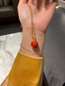 《荷韵》天然南红玛瑙单珠吊坠女项链18K黄金高级感红色宝石珠宝 荷韵 14mm南红18K金吊坠赠银链（含鉴定证书） 实拍图