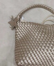 ECODAY编织托特包通勤包包女包大容量单肩手提包情人节生日礼物送女朋友 香槟色(大号) 实拍图
