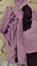 雅鹿三合一冲锋衣女男防风短外套加绒加厚可拆内胆风衣保暖滑雪登山服 YLN11Z36820紫色/深紫-女 2XL 实拍图