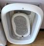 iuu婴儿洗澡盆 可折叠宝宝浴盆大号 洗澡神器躺托浴架新生儿童用品 【北欧灰】+可调节感温浴架 材质：FAD食品级材质检测认证 实拍图