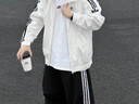 adidas情侣款复古风梭织立领夹克外套男女秋季阿迪达斯官方三叶草   亮白   XS 实拍图