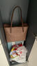 蔻驰（COACH）【品牌直供】女士CITY33经典标志大号托特包单肩包棕色拼色CV976 实拍图