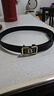 【已售100w】男士皮带贴皮无牙自动扣腰带男青年简约商务休闲裤带 黑色无牙航B 实拍图