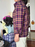 恒源祥全棉格子衬衫女中年长袖上衣新款春秋季打底中老年妈妈装棉衬衣女 MY-29-咖啡紫 2XL 建议105-120斤 尺码偏小 晒单实拍图