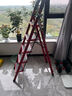 忆琳居梯子家用安全人字梯折叠伸缩多功能楼梯便捷扶梯加厚安全步梯红五 实拍图