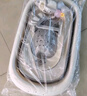 iuu婴儿洗澡盆儿童浴盆大号宝宝可折叠可坐可躺浴架脸盆套餐 【北欧灰】浴盆+可调节浴架+脸盆 材质：食品级PP原料，无添加回料 实拍图
