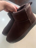 ZHR雪地靴女加绒保暖靴子女真牛皮防水短靴女圆头棉鞋女 咖啡色 37 实拍图