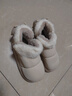 细细条（XIXITIAO）少女蝴蝶结短筒雪地靴女冬季加绒加厚保暖防水PU棉鞋可爱 米白色 38 38-39 实拍图