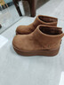 百丽（Belle）复古绒面勃肯鞋女冬季新款商场同款厚底加绒休闲短靴E6F1DDD5 棕色-薄绒 37 (235mm) 实拍图