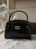 CHARLES&KEITH鳄鱼纹凯莉包手提斜挎婚包包女包生日礼物CK2-50270880-1 Black黑色 S 实拍图