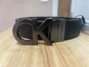 Calvin KleinJeans男士真皮商务休闲ck双面金属字母带头牛皮革腰带皮带礼物 003-太空黑 90cm 实拍图