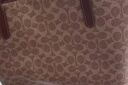 蔻驰（COACH）【品牌直供】女士中号托特包单肩手提包卡其色拼棕色4455 实拍图