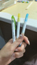 uni三菱 双头荧光记号笔 学生作业手账绘画标记笔彩色笔 细0.4mm粗4mm PUS-103T 1支/袋 浅黄色 实拍图