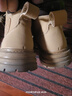百丽童鞋冬保暖儿童靴子男童马丁靴女童加绒短靴皮靴 驼色28码 实拍图