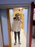 LUCK SWAN GODSE羽绒服女中长款工装派克服男情侣冲锋衣冬季极寒大衣加厚保暖外套 米白色-常规款-东北旅游必备貉子大毛领 -男女同款 M 【建议体重：90-105斤】 实拍图