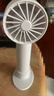 电风扇手持小风扇便携式USB涡轮高速风扇三档学生办公室桌面手机支架可充电户外 【充电款】白色 实拍图