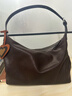 裘真【明星推荐】经典hobo包植鞣牛皮腋下通勤休闲饺子女包 咖啡色-大号 小包/大包 实拍图