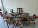 赣荣实木原木大板茶桌椅组合一桌五椅新中式简约茶几办公室家用泡茶台 抽屉款石盘大板1官帽椅4月牙椅 1.8米新中式四抽屉款 实拍图