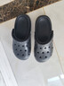 朴西沙滩休闲洞洞鞋女士EVA厚底增高情侣凉鞋男 珍珠黑 39-40  实拍图