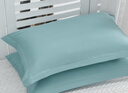 洁丽雅 枕套一对长绒棉纯色加厚纯棉家用枕头套天晴蓝 48*74cm 一对 实拍图
