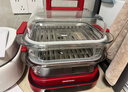 大宇【万食电蒸锅】加厚玻璃 多功能炖蒸煮一体蒸汽锅分体可拆洗煎烤涮火锅不锈钢S31红色(顶配) 实拍图