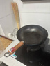 章丘铁锅正宗手工锻打铁锅无涂层物理不粘锅炒锅老式家用炒菜锅厨具轻音 标准版古法烤蓝(已干烧） 34cm 实拍图