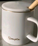 传旗陶瓷马克杯带勺盖咖啡杯牛奶杯早餐杯办公杯男女茶杯描金白400ml 实拍图