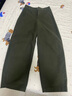 优衣库女装针织廓形长裤/弯刀镰刀裤子25秋冬新款483722 483722/57深橄榄色 XS 实拍图