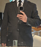 阿悠胖大码西服套装男职业通勤正装新郎伴郎结婚两件套礼服 深灰色 3XL 实拍图
