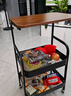 喻品置物架落地小推车零食架子客厅收纳架厨房储物架层架ZW276三层黑 实拍图