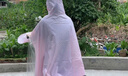 天堂雨衣电动车女男摩托车长款防暴雨超大单人加大加厚电瓶车雨披成人 樱花粉-无镜套（5XL超大护脚） 实拍图