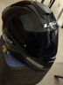 LS2情侣摩托车头盔男女机车赛车四季全盔儿童盔防雾大尾翼802 亮黑 L(建议53-54头围) 实拍图