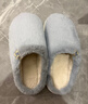 优调棉拖鞋女乳胶防踩塌厚底抑菌防臭居家秋冬保暖情侣拖鞋男 白36-37 实拍图