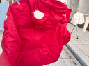 英氏（YEEHOO）儿童加厚羽绒服外套冬季防寒小熊羽绒服中大童外套超韧绒拜年服 新年红 140 cm-充绒量87g 实拍图