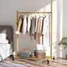 安尔雅衣架落地铁艺衣帽架卧室收纳阳台挂衣服架子 可移动轻奢金100cm 实拍图