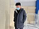 罗蒙（ROMON）鹅绒中长款可拆卸连帽加厚羽绒服男士冬季中青年保暖防风极寒外套 虾青 L (175) （适合120-135斤） 实拍图
