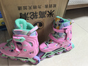 米高轮滑鞋S3儿童花样溜冰鞋套装高端平花四码调节直排初学花式旱冰鞋 粉色鞋 M (33-36) 实拍图
