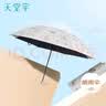 天堂伞 防紫外线晴雨伞三折 便携折叠防晒太阳伞遮阳伞两用伞派对奶酪色 实拍图