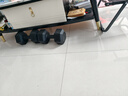 嗨氧哑铃环保包胶六角防滚动手铃男士学生练臂肌家用健身器材浸塑亚玲 10公斤一对=5kg*2 实拍图