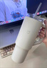 小米吸管保温杯 大容量冰霸杯 巨无霸水杯 316L不锈钢保冷杯 1L樱花粉 实拍图