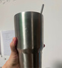 拜杰304不锈钢冰霸杯杯子保冰杯大容量水杯咖啡杯900ML带吸管+吸管刷 实拍图