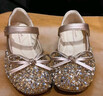 斯纳菲女童皮鞋春秋儿童水晶鞋亮钻公主鞋小女孩舒适软底单鞋月光银26 实拍图