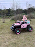 爵士酷派牧马人儿童电动车可坐大人宝宝四驱越野车男女孩遥控玩具电动汽车 至尊+粉色+皮座+发光软轮+12V14A超威电瓶 实拍图