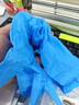 英科医疗（INTCO）一次性医用丁腈手套100只M码蓝色防护实验室家务洗碗乳胶橡胶手套 实拍图