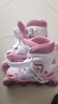 361°儿童轮滑鞋初学者男童女童溜冰鞋闪光轮旱冰鞋尺码可调节 粉色M码 实拍图