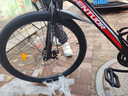 EG7山地自行车成人学生变速越野单车双减震赛车26寸青少年男女 辐条【加厚防滑轮-更安全】黑红 26寸21速【适合：160-180CM】 实拍图