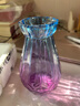 欧式简约玻璃花瓶水培插花瓶家居客厅干花花器创意玻璃瓶 15钻石蓝紫花瓶1个不加丝带 实拍图